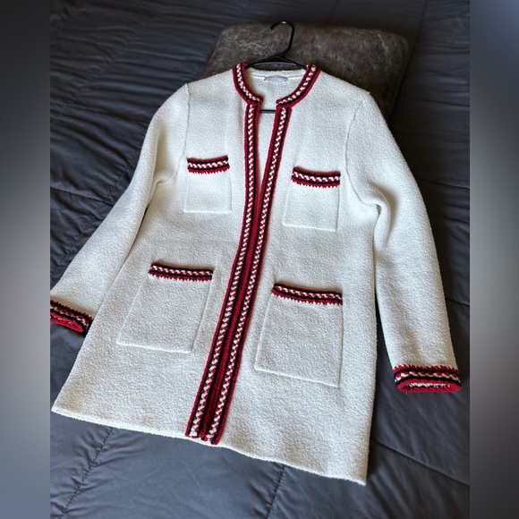 SANDRO Luce Chunky Cotton-blend Cardigan In Ecru - Picture 6 of 11